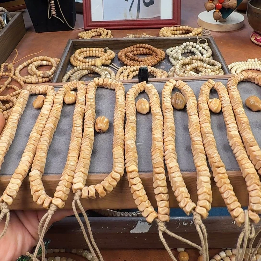 手串菩提根/象牙果龙脊菩提龙骨手持➕三通