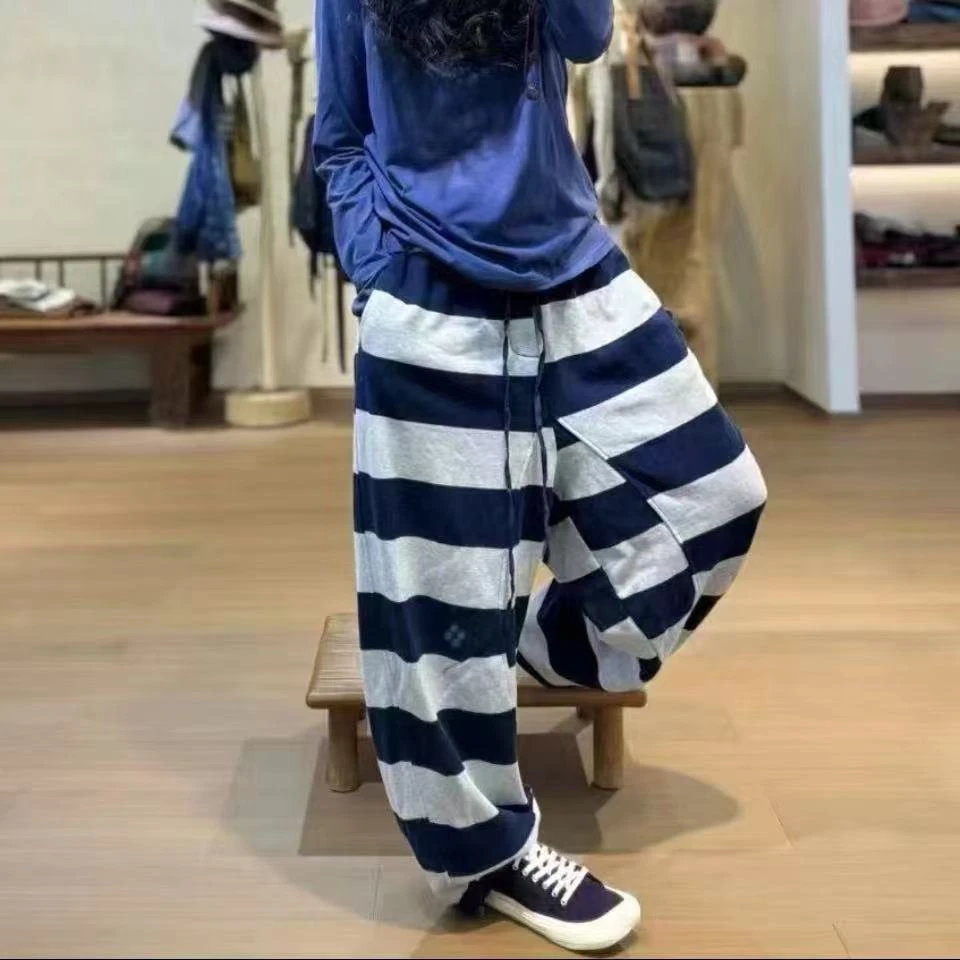 条纹线圈棉个性卫裤(100-180斤）