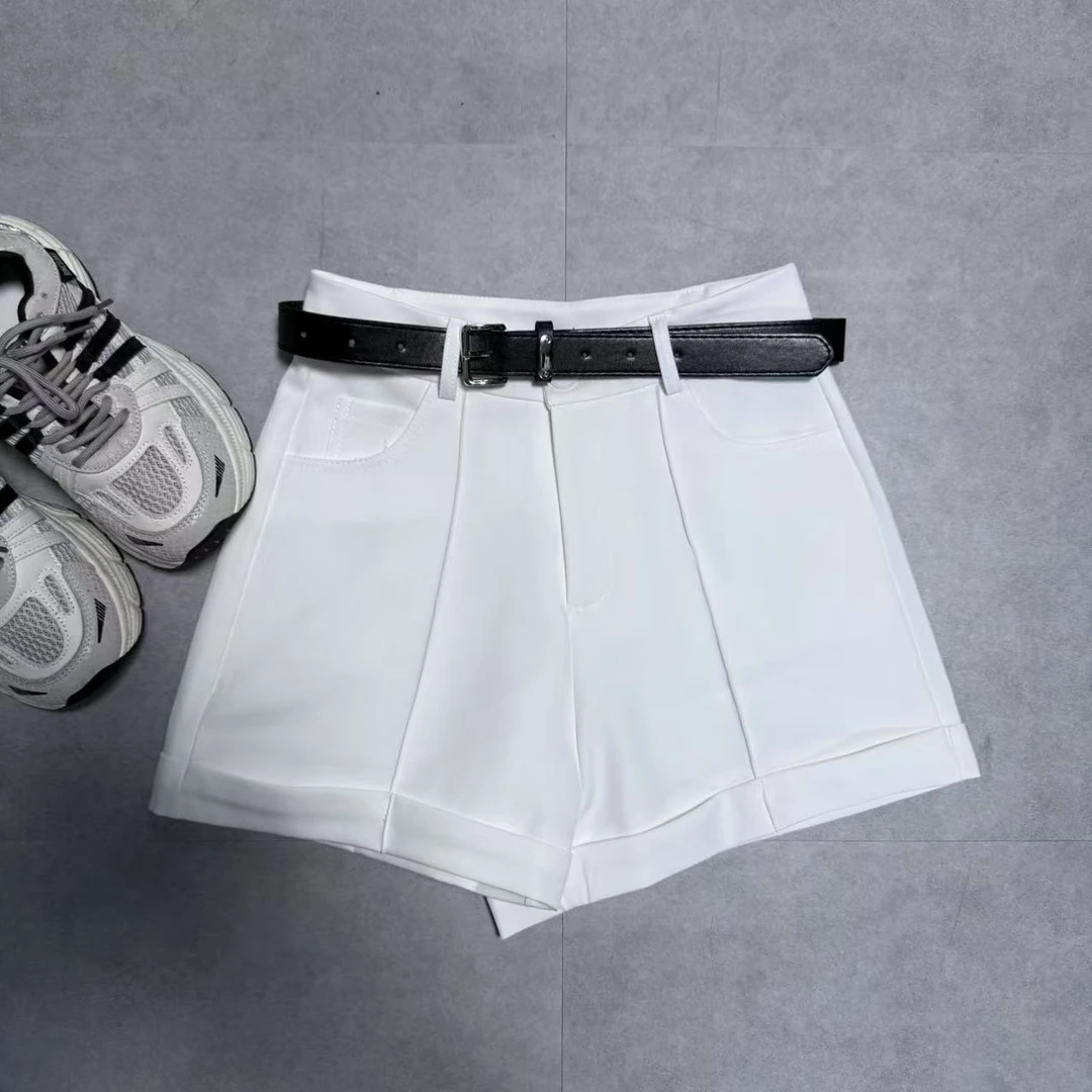 W3895【王仙女】西装短裤女夏季新款高腰a字显瘦宽松阔腿裤