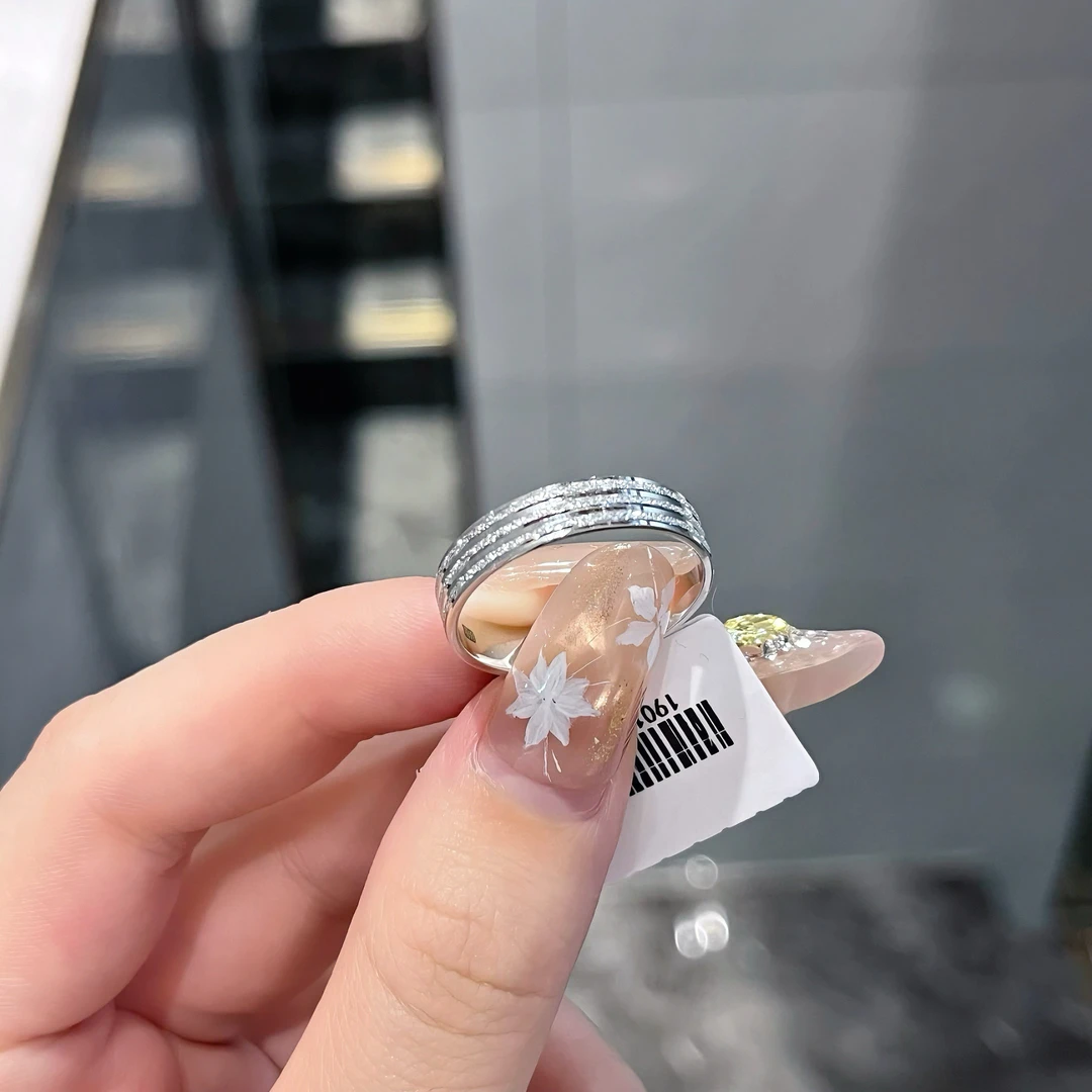 pt950 铂首饰 三喷砂戒指