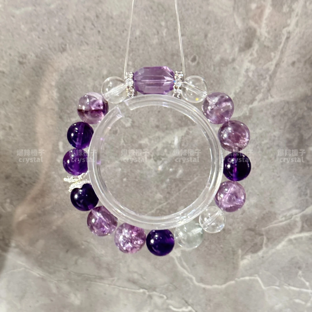 《紫定行》【事业/考考】乌拉圭紫/玻利维亚紫/白水晶天然手串