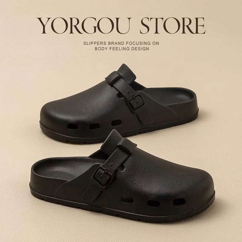 远港男士勃肯包头凉拖鞋夏天办公室防滑懒人透气户外沙滩洞洞鞋女