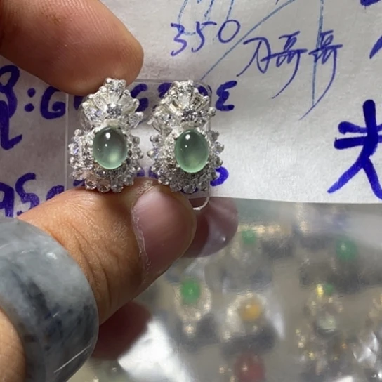 未镶嵌定制翡翠刀*哥耳钉