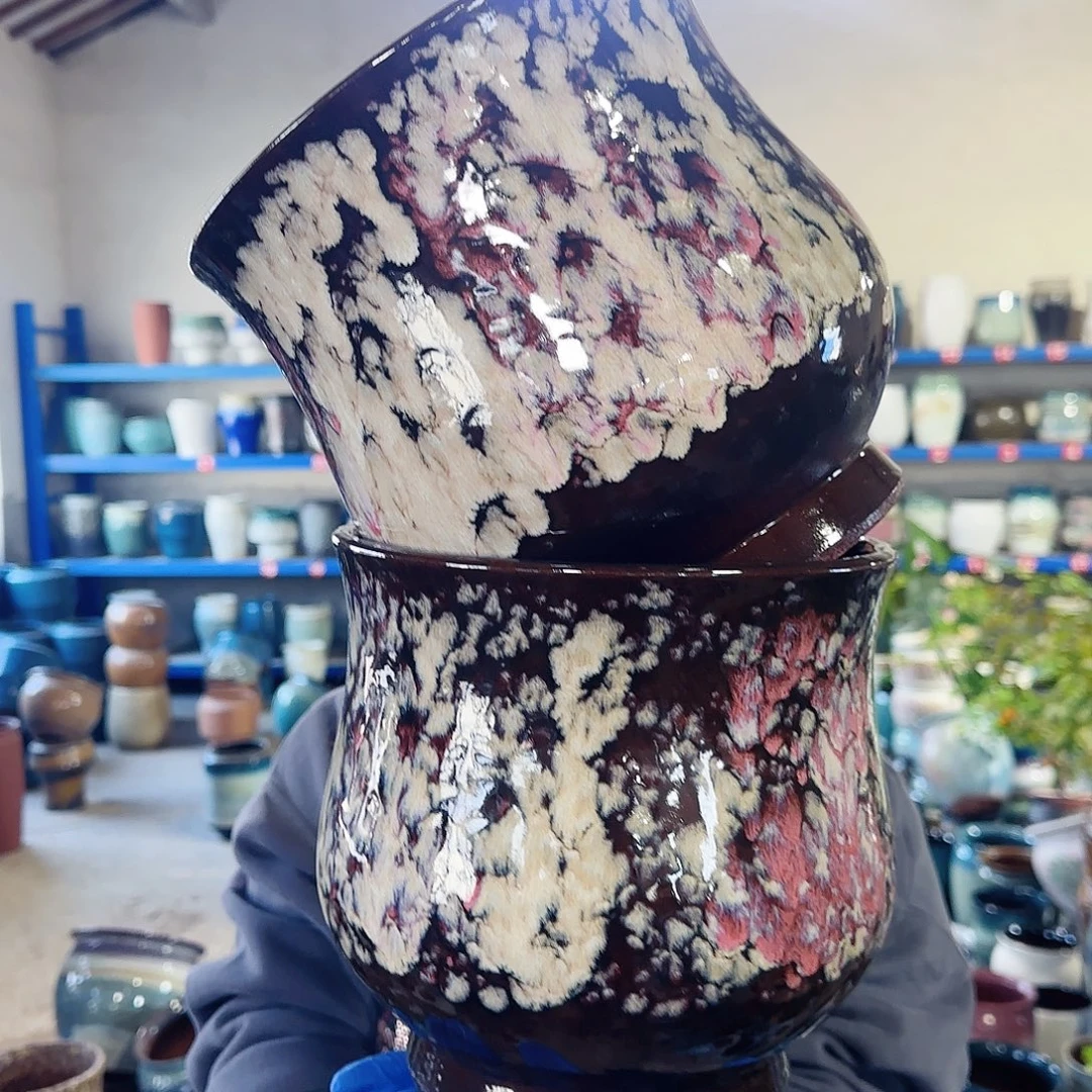 紫砂花盆高20口20