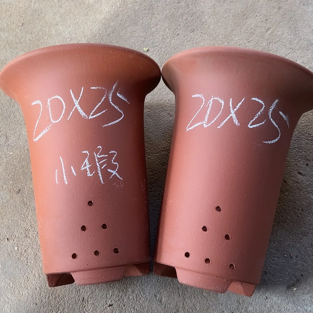 紫砂花盆宜兴紫砂花盆2只