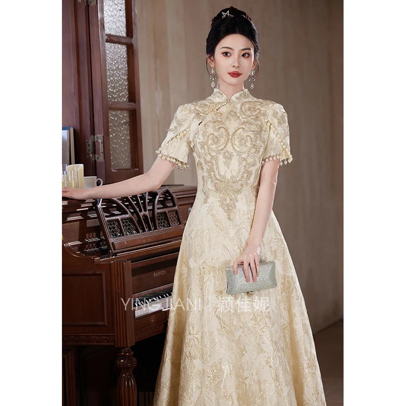 新中式旗袍晚礼服女2025新款高级感订婚连衣裙高端轻奢小众敬酒服