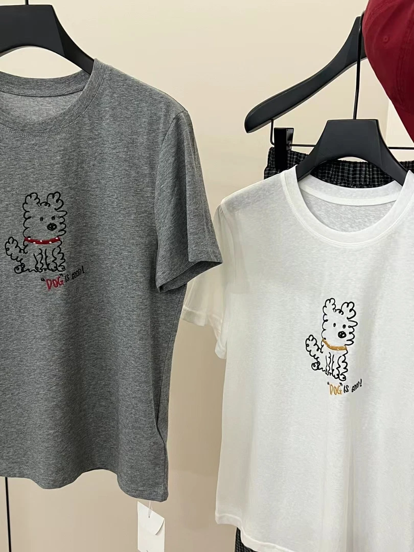2025夏款纯棉韩国卡通狗T
