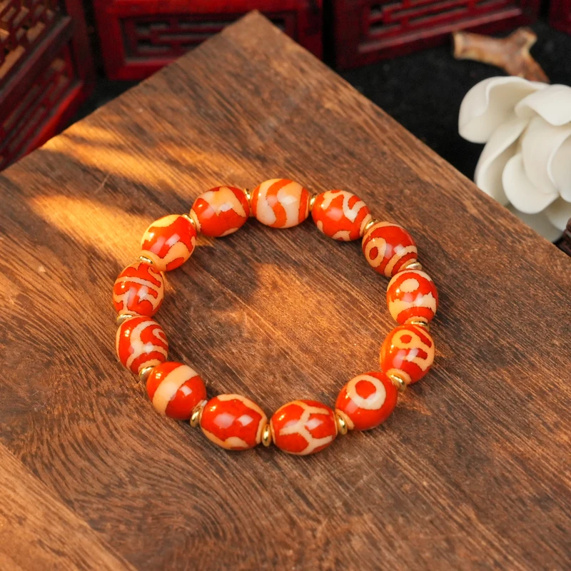 金玉满堂 红肉多宝珠珠玛瑙手串LNR0086