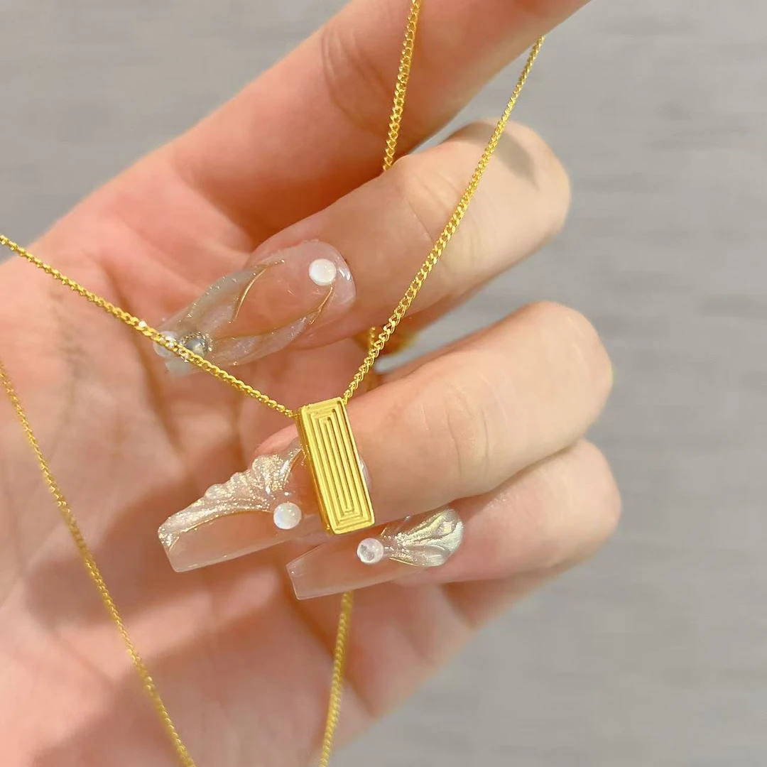 不支持七天无理由【小方块项链】足金999