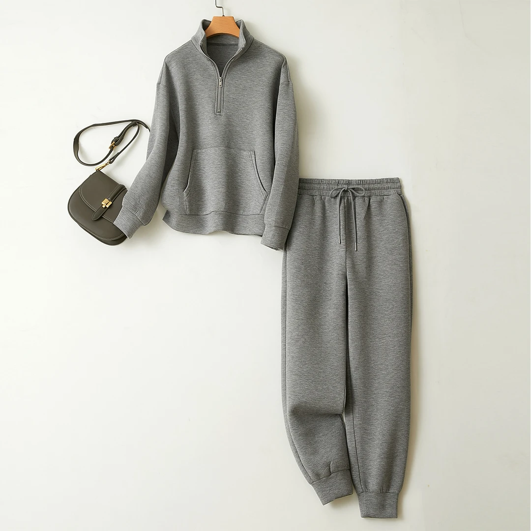 门店6&19！一套出街~免搭配/百搭运动立领休闲套装女 L70610