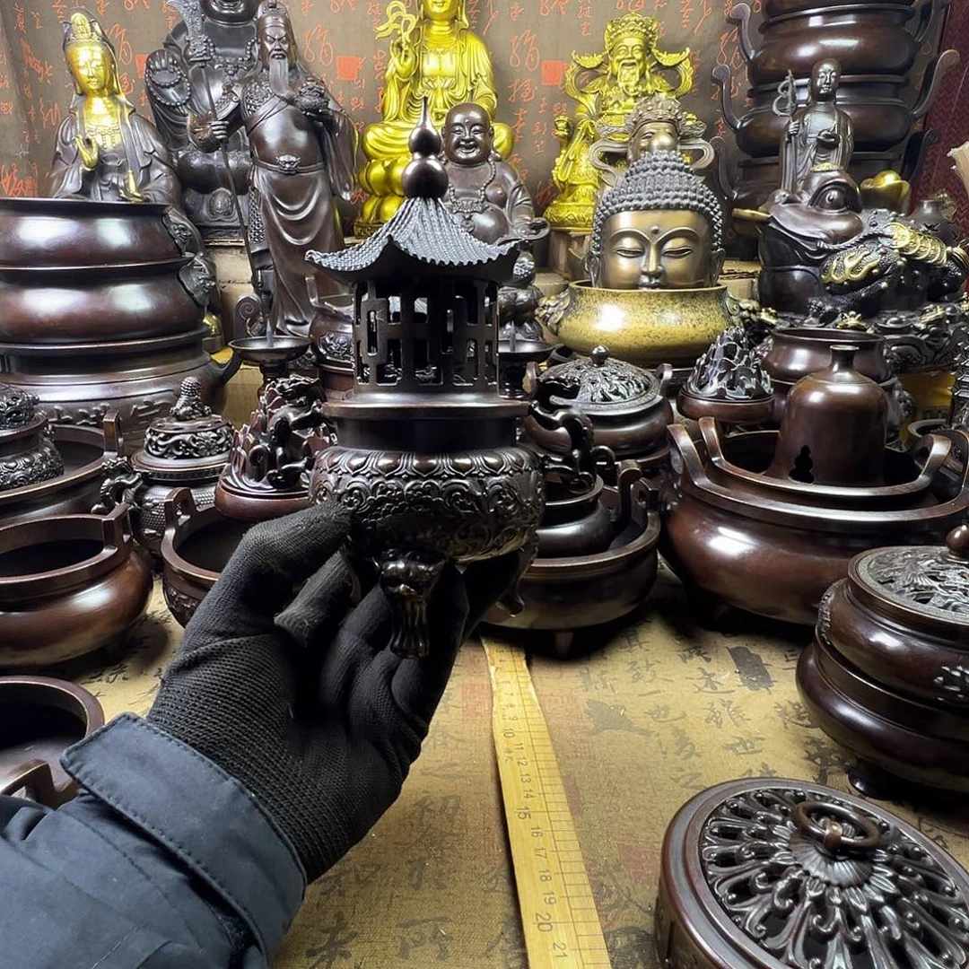 熏香炉铜香炉供香炉聚宝盆家用铜香炉