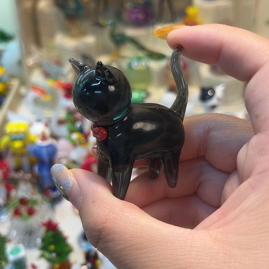 手工艺品琉璃无脸猫