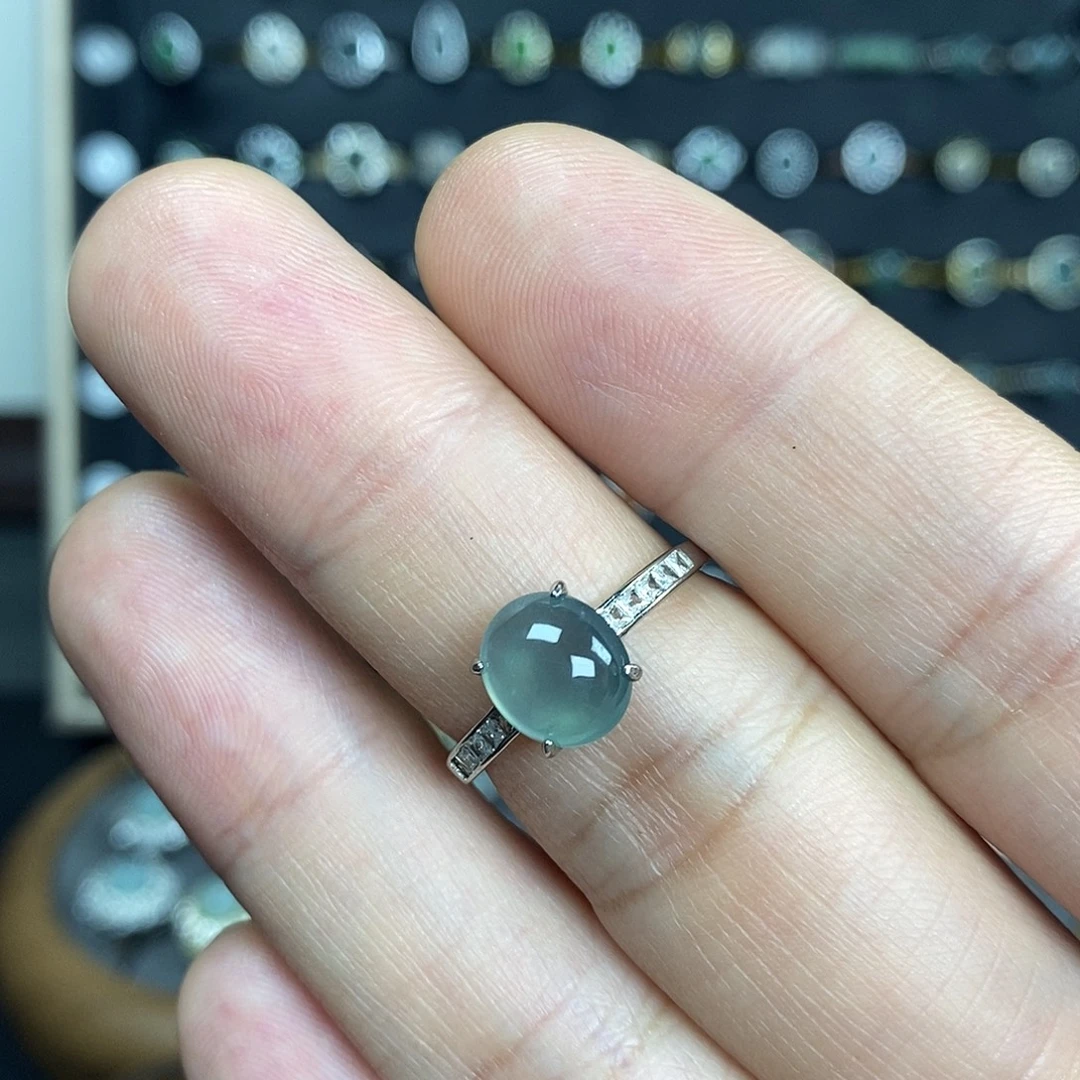 翡翠银S925镶嵌戒指