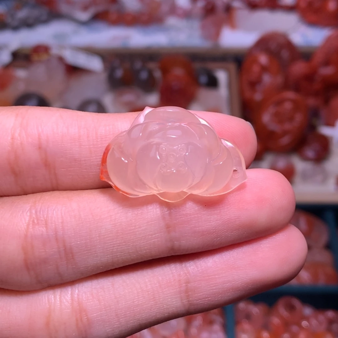 南红玛瑙未镶嵌珠宝半成品荷花2