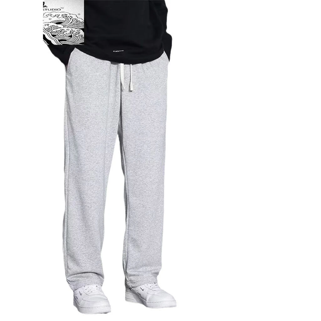 运动裤学生垂感阔腿裤子秋冬季休闲重磅宽松直筒男卫裤长裤百搭