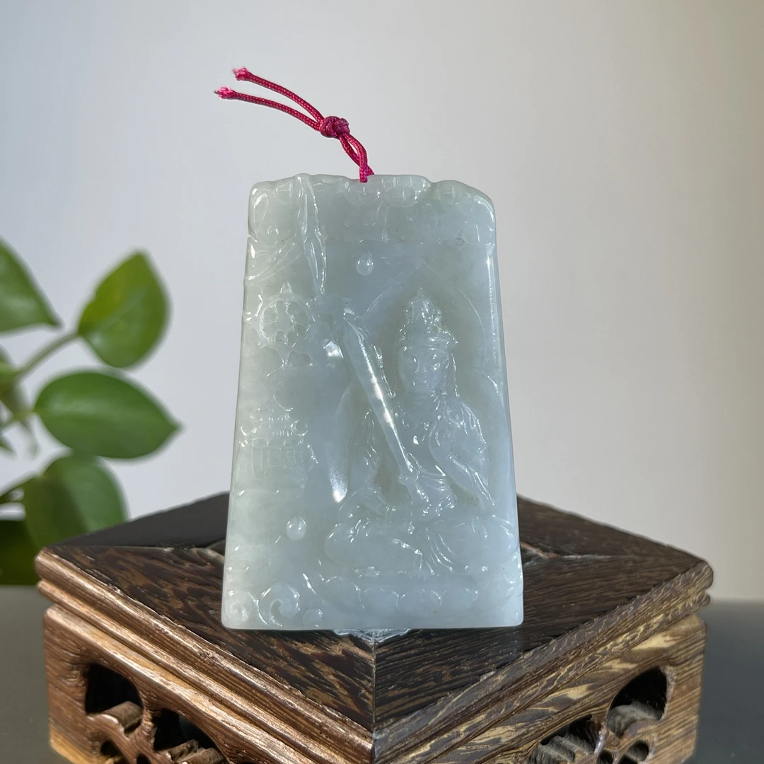 JTW21-69 天然缅甸A货翡翠  持剑观音