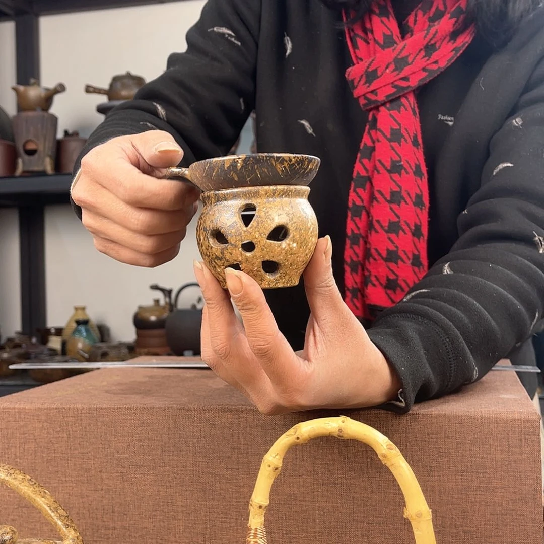 紫泥茶壶紫砂粗陶茶器