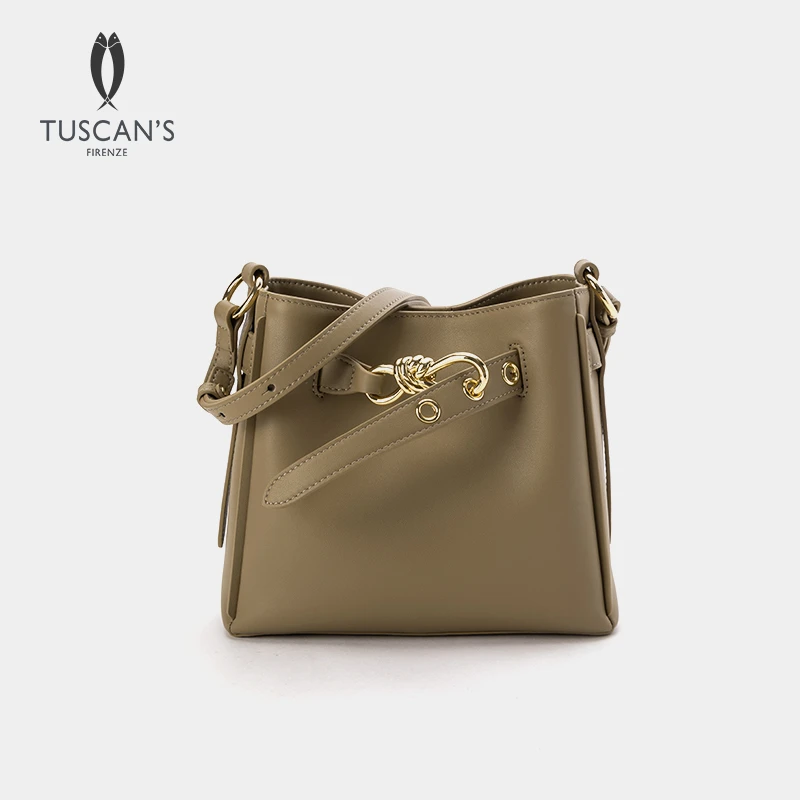 TUSCAN'S休闲时尚百搭女士牛皮托特包潮流简约小众单肩斜跨包
