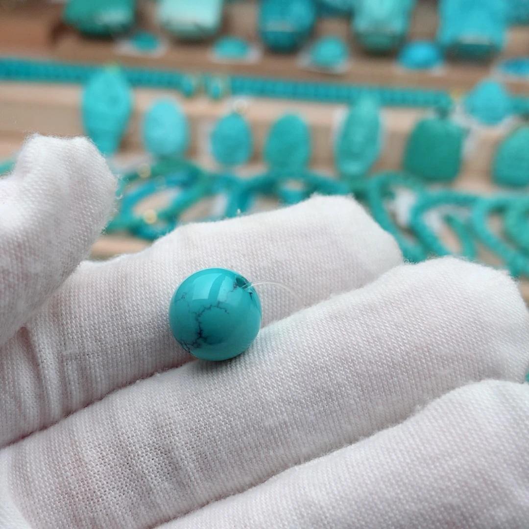 未镶嵌绿松石珠宝奇石11.4mm