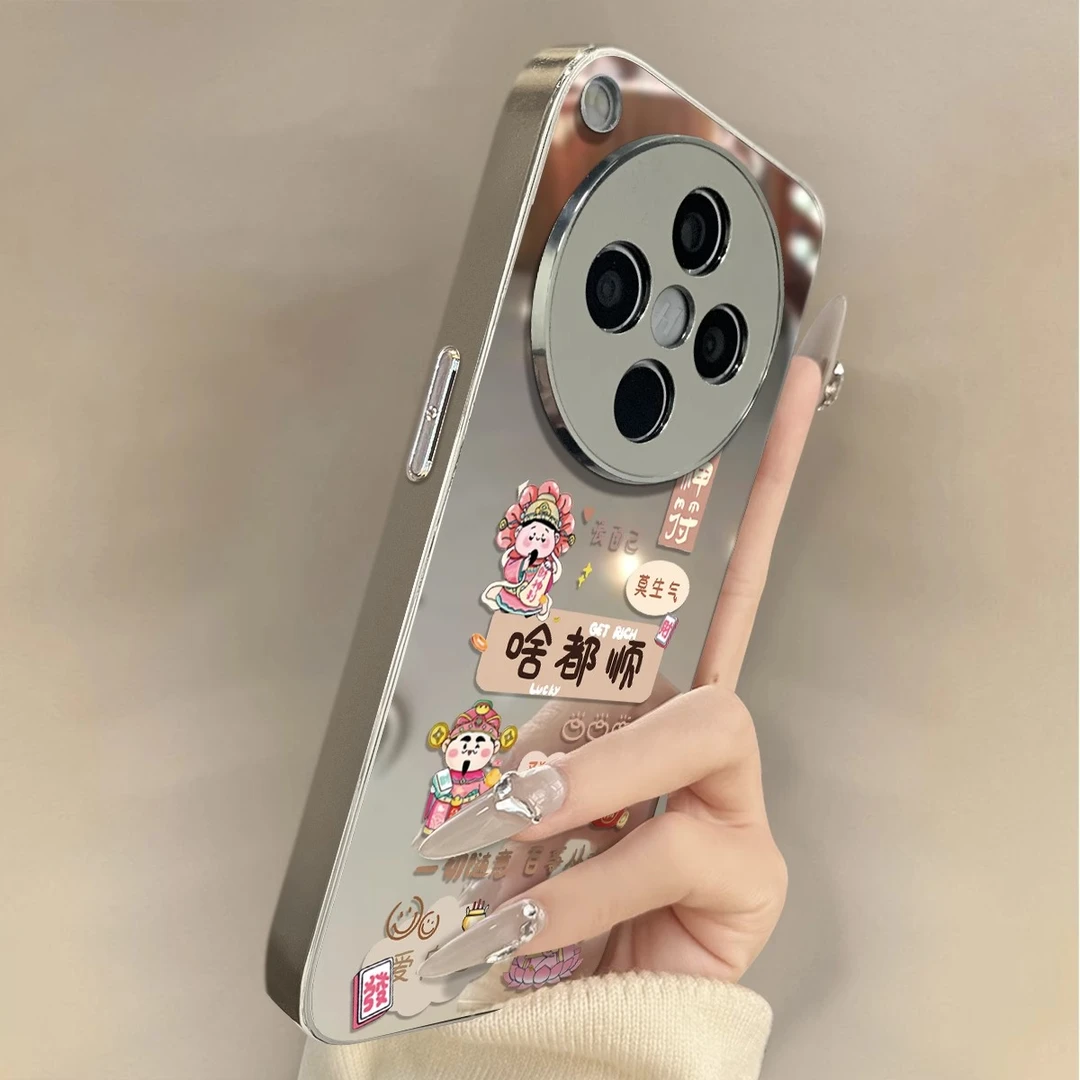 啥都顺财神适用oppofindx8手机壳新女款超薄全包防摔套高级感创意