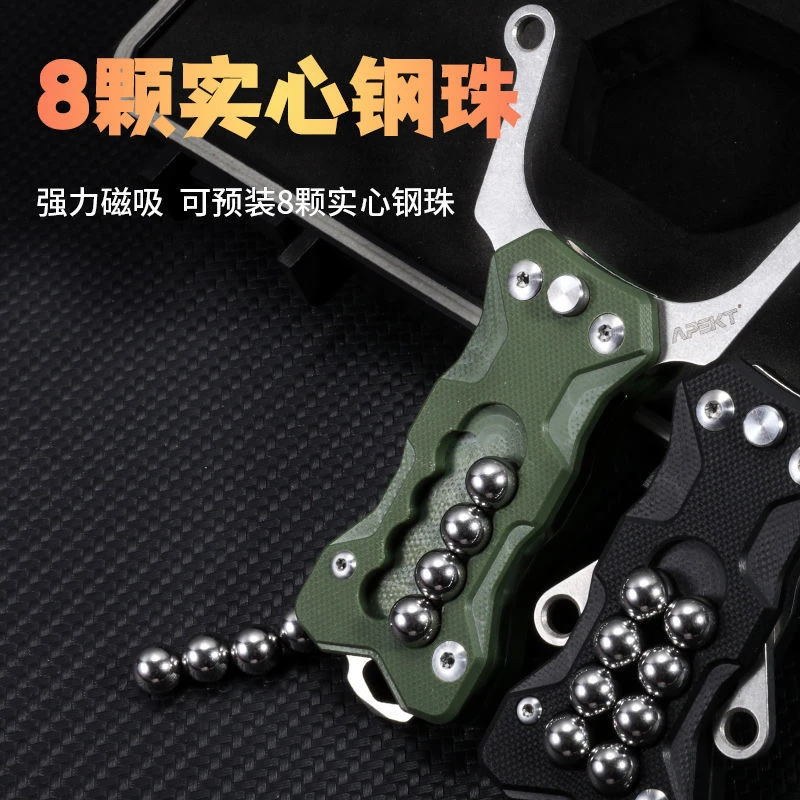 户外多功能弹弓高弹力射击玩具露营荒野求生便携小工具