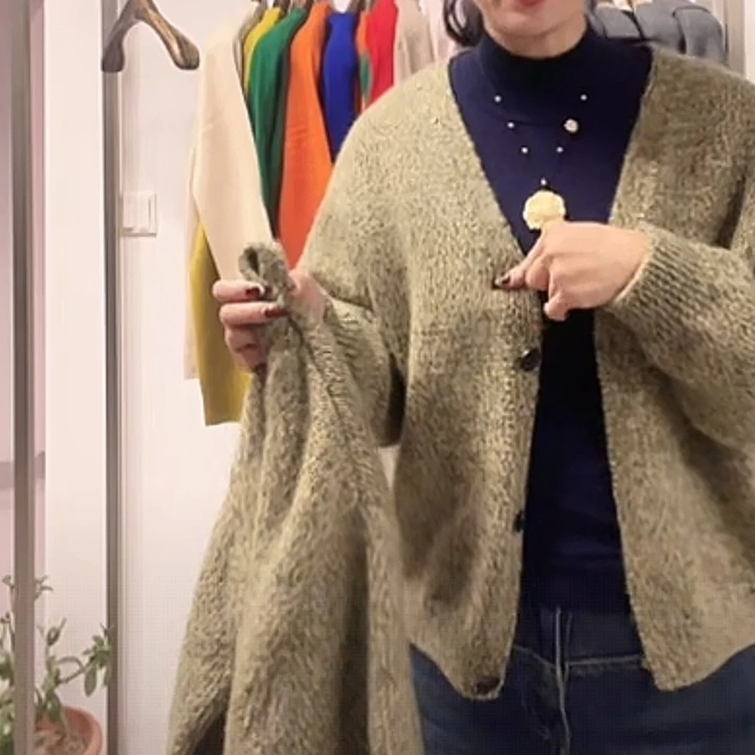 针织衫常规款开衫针织秋季毛衣圆领毛针织衫长袖