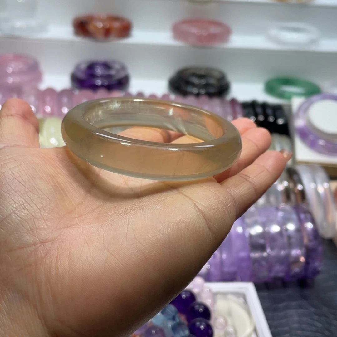 水晶手镯52.8圈口19号未镶嵌