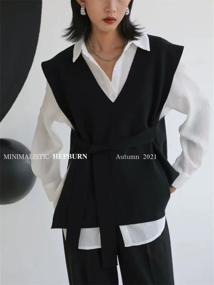 早春新款长袖显瘦休闲三件套马甲大码套装