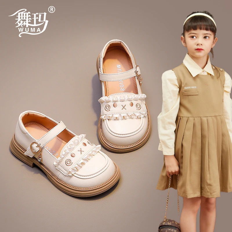舞玛女童鞋子儿童公主鞋2025新款春夏季女孩软底真皮单鞋518129