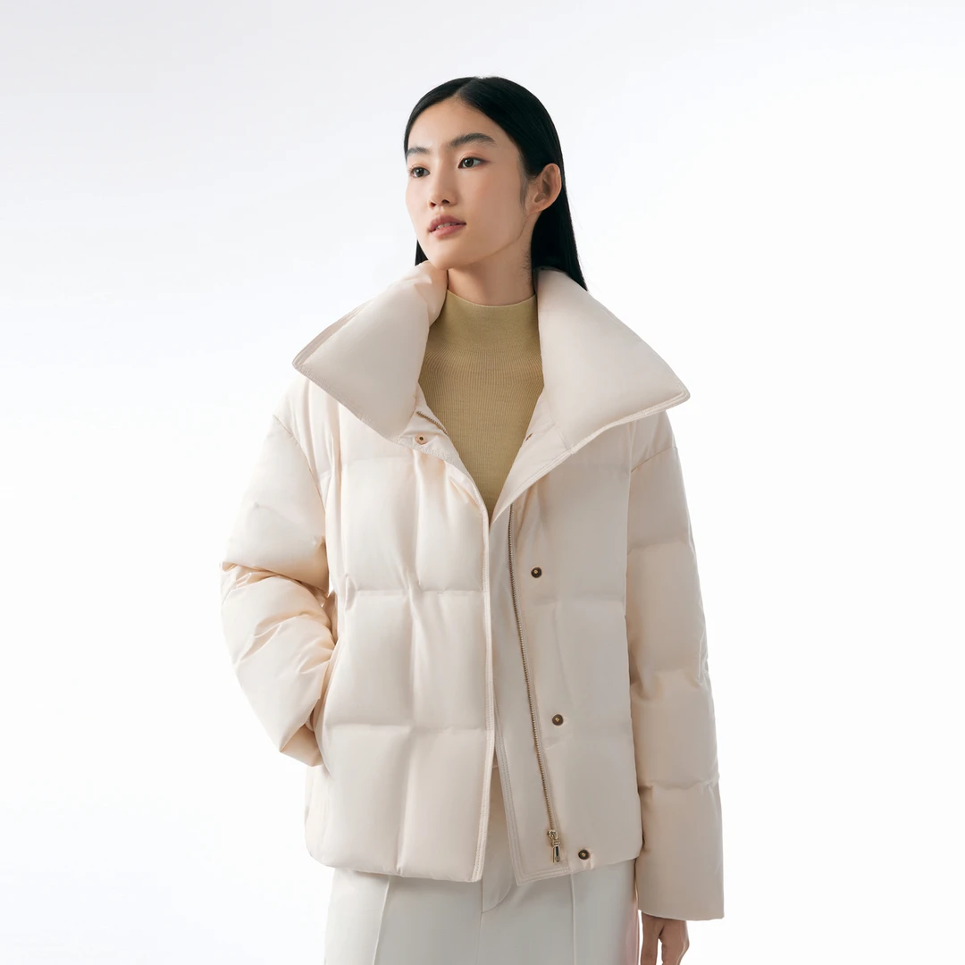 【好羽绒】波司登鹅绒23款秋冬立领保暖百搭通勤简约短款羽绒服外