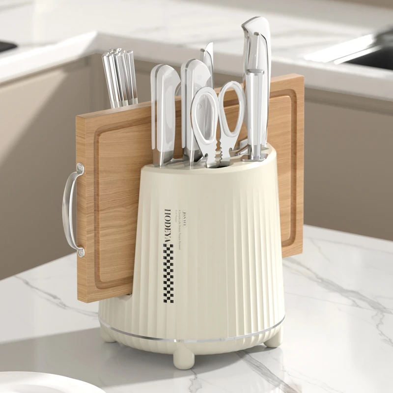 厨房多功能旋转刀架筷子铲勺餐具菜板锅盖刀具案板架套装刀座架子
