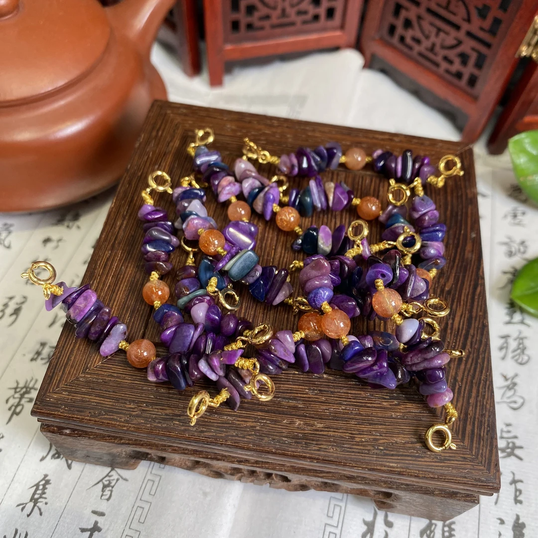 南非老矿料苏纪石舒俱来碎石金太阳延长链 多样性发一S906 宽9长6