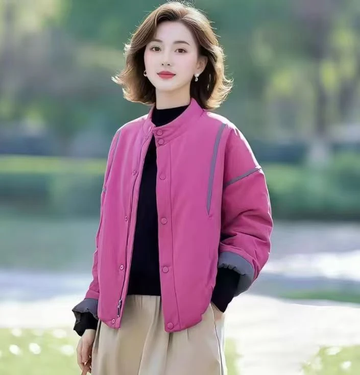 1（在仓发货+运费险）2025秋冬季时尚百搭休闲宽松立领女韩版小棉袄