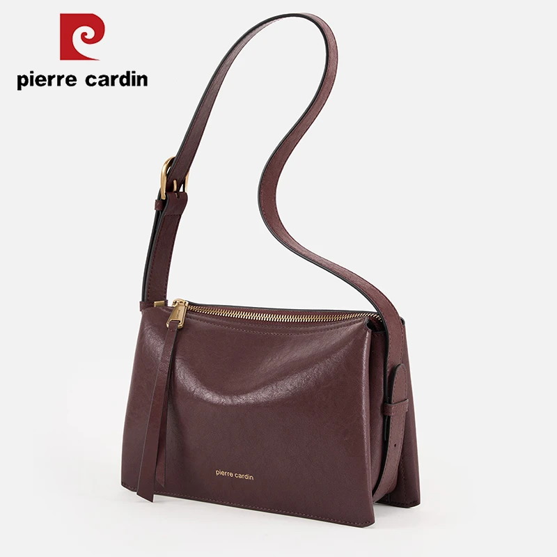 皮尔卡丹时尚百搭枕头2025新款女包头层植鞣牛皮斜挎包母亲节礼物