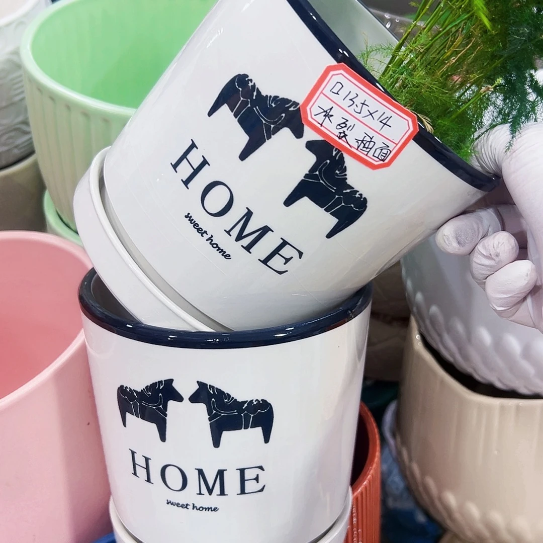 有孔外贸尾单陶瓷花盆凑单10米包邮