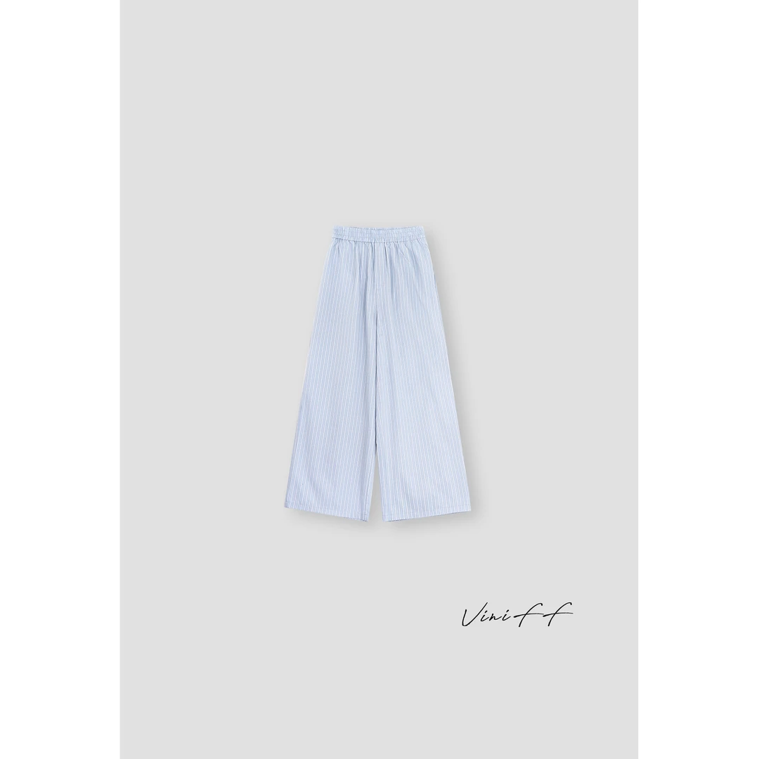 ViniFF薇妮｜2025S/S 早春新款 条纹松紧带休闲裤WA5CK003