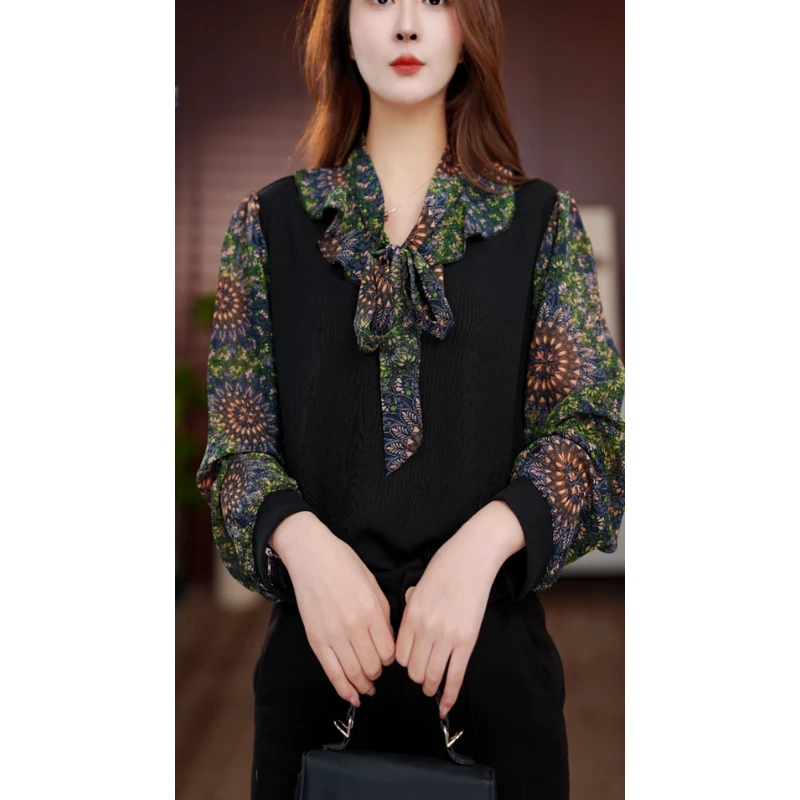 FZ313沉鱼落雁2025新款V领高端小衫套头衬衫时髦长袖上衣打底女