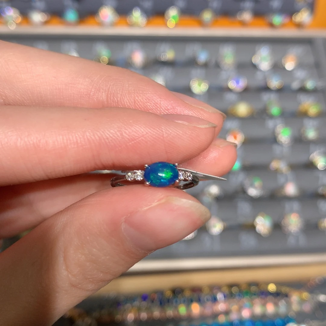 银S925镶嵌欧泊戒指t