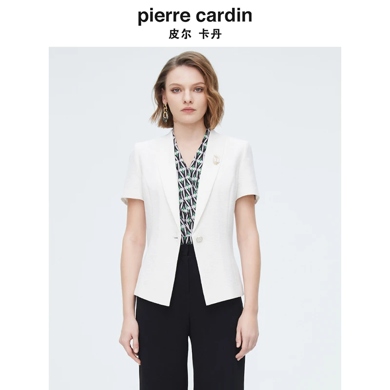 [皮尔卡丹女装]专柜正品都市干练高频百搭短袖西服