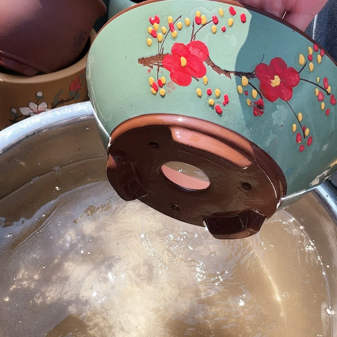 绿斗盆点菜中号花盆紫砂