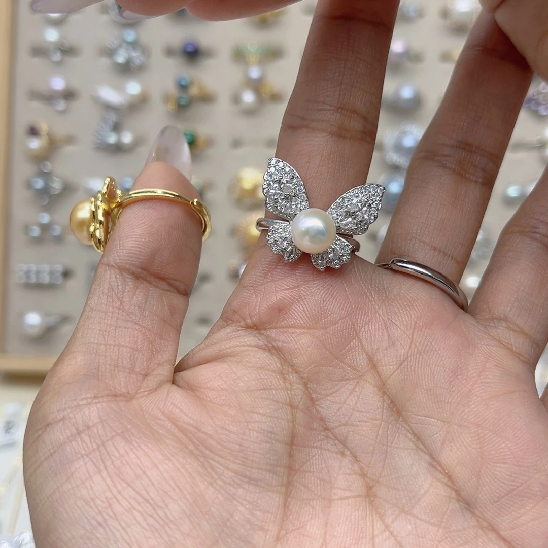 0***.合金淡水珍珠戒指