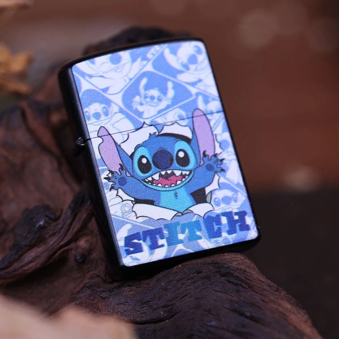 【火机国际总仓】卡通史迪仔双面彩印煤油打火机高颜值可爱小巧