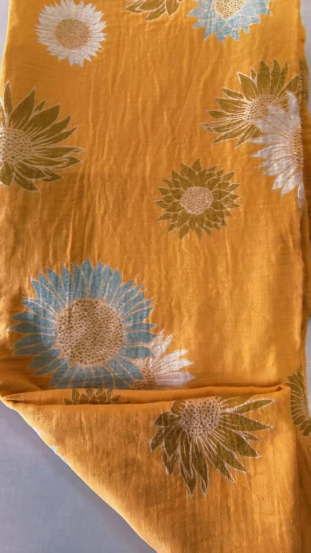 (大太阳花)全棉色织提花双层纱 幅宽2.5米 双面可用