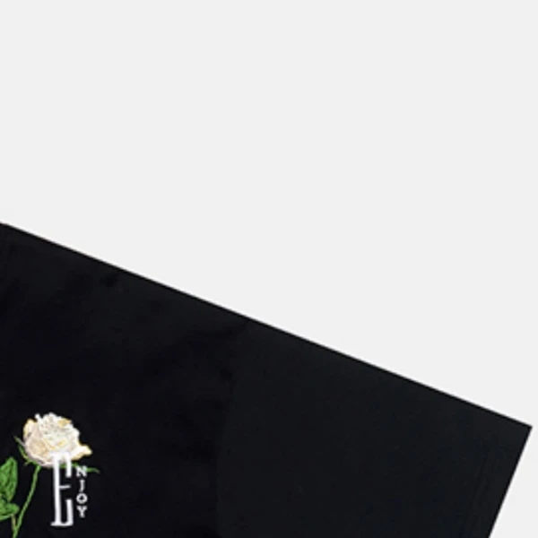 又又哥：金典玫瑰刺绣短袖