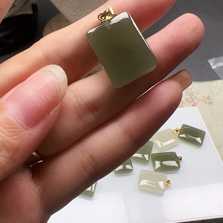 和田玉银S925镶嵌颈饰056