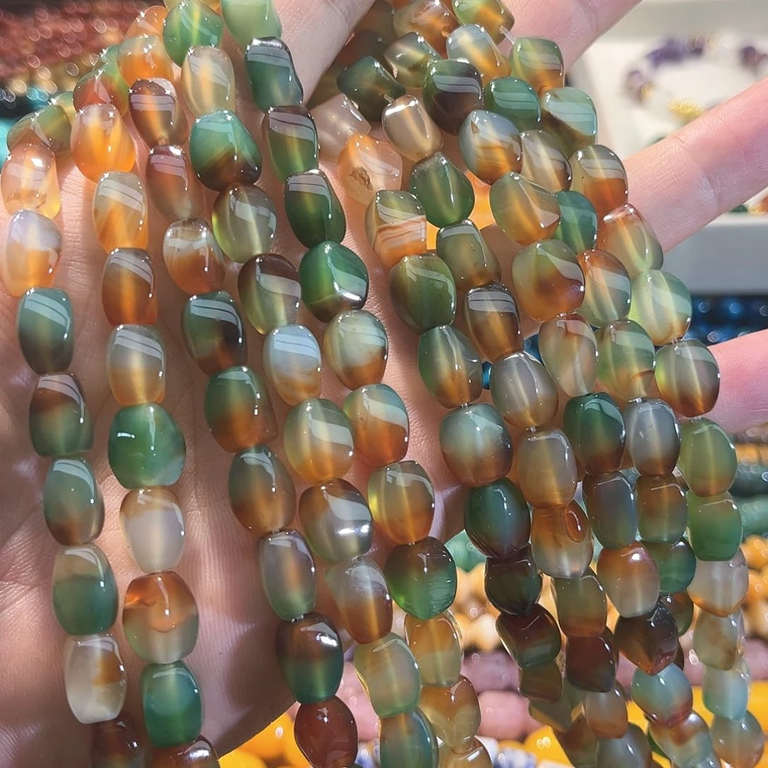 玛瑙/玉髓合金珠宝半成品孔雀石妞妞一条10mm