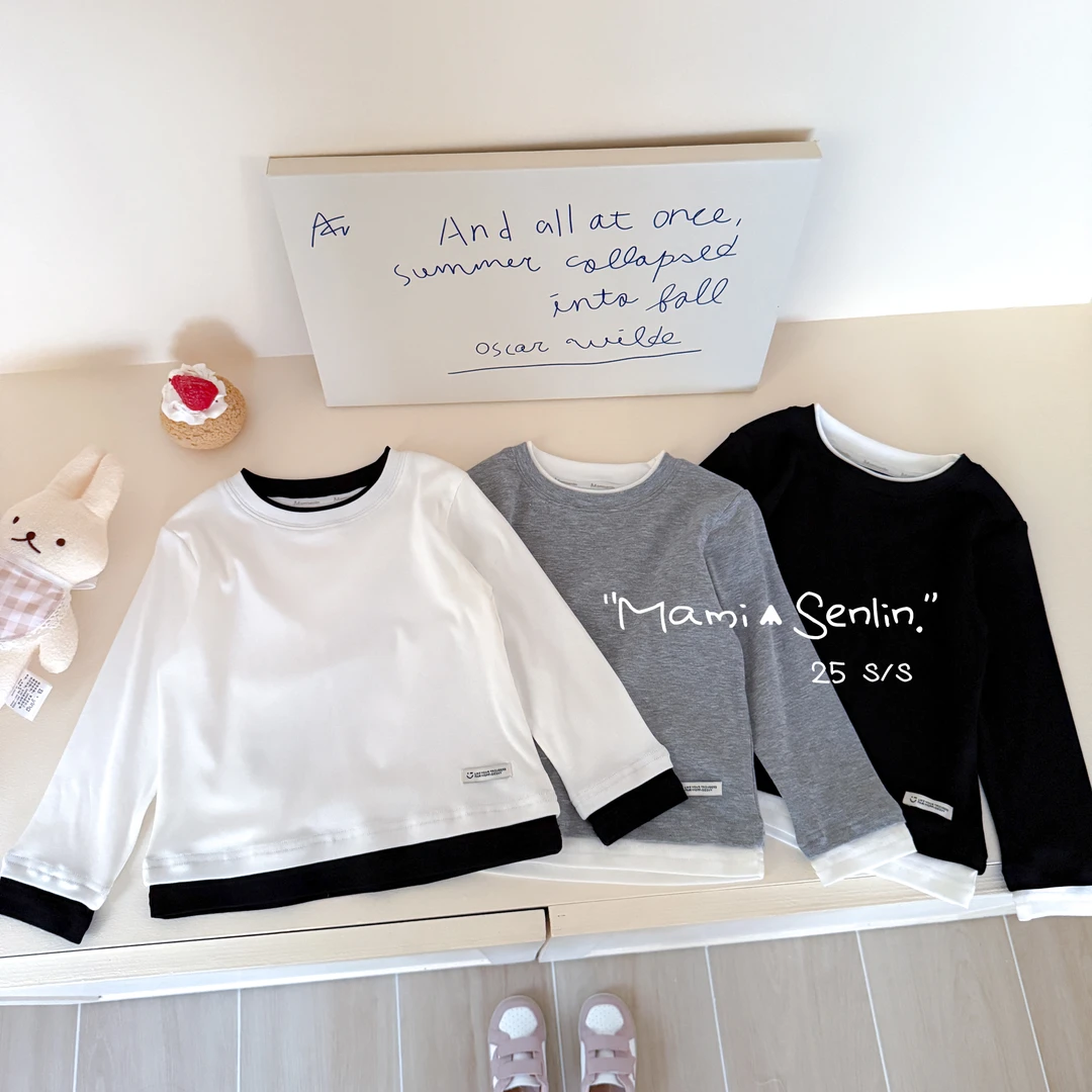 【现货】妈咪森林童装2025年春新款字母印花T恤251-MMSL-251038