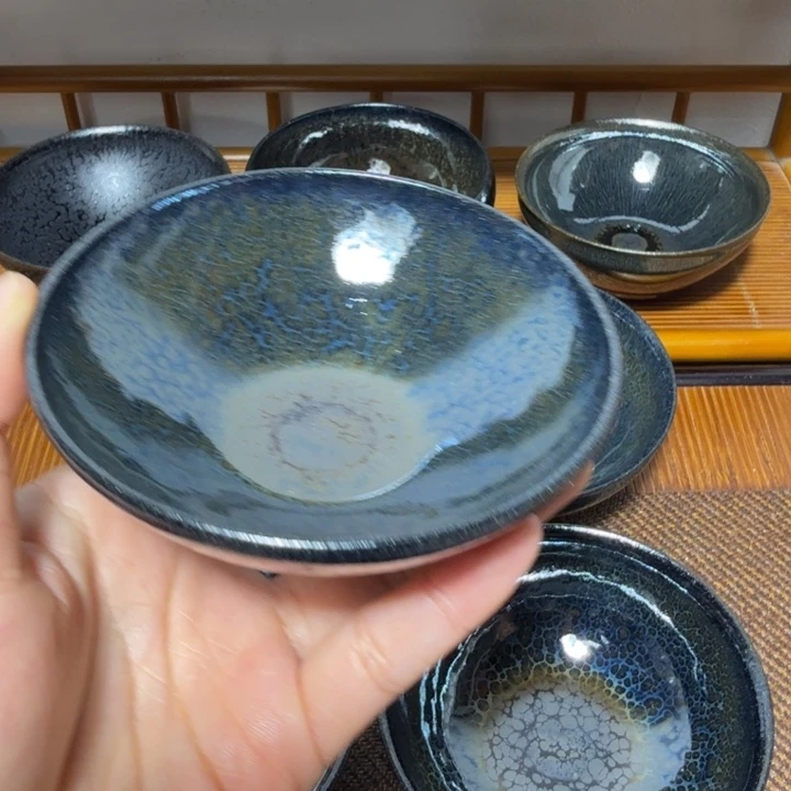 茶盏诡***班建盏手工制作主人杯茶杯