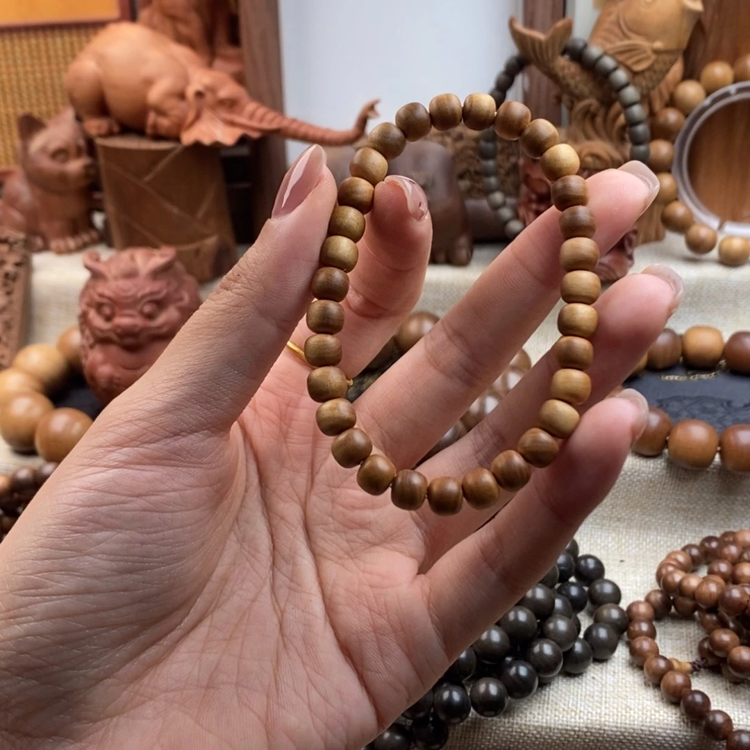 檀香木手串/手链印度迈索尔，老山檀香，奶香0607