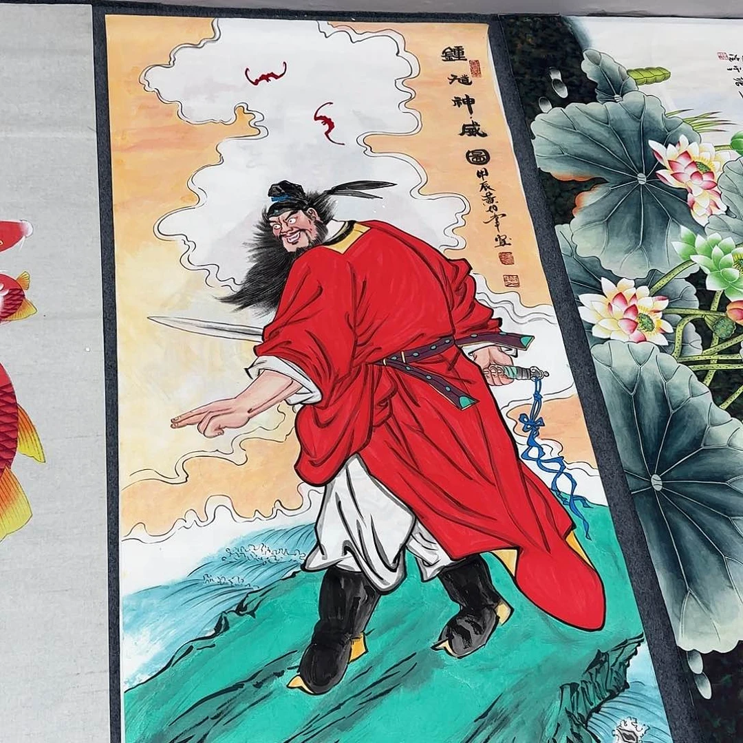 国画尺寸70X138手绘作品